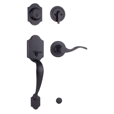Weslock Parkside SGL CYL Handleset LH New Haven Trim Oil Rubbed Bronze L2820-1X1FR2D